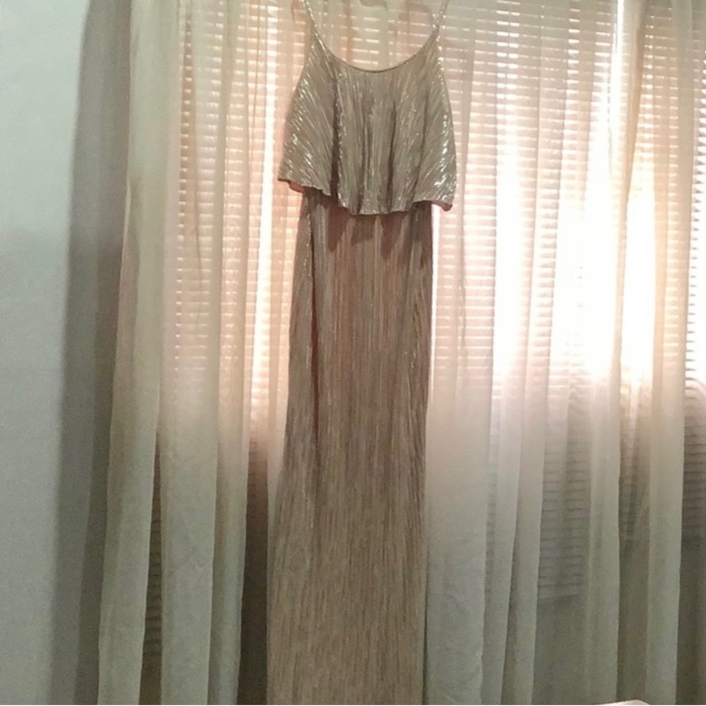 Boohoo Gold Maxi Dress